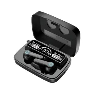 M19 TWS Wireless Bluetooth Earbuds with Digital Display, and Touch Control - Black Colour