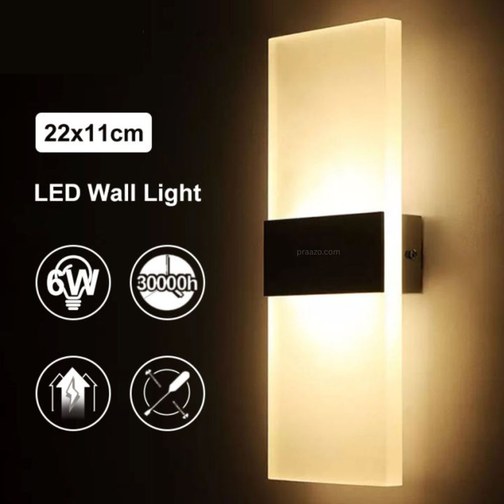 Glimmer 3W 6W Modern LED Acrylic Wall Lamp Up Down Cube Indoor Sconce Light For Bedroom and Bathroom
