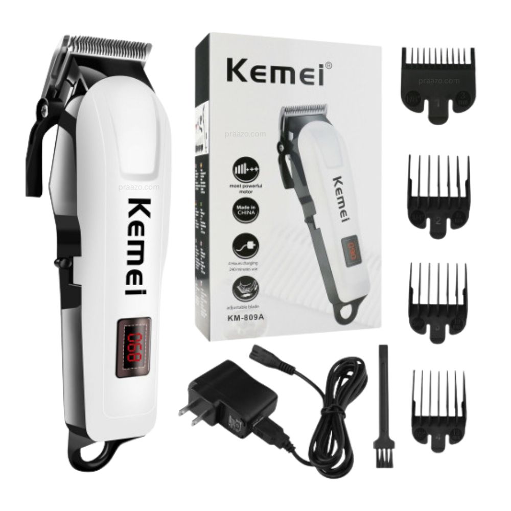 Kemei KM-809A Digital Electric Rechargeable Professional Hair Clipper Trimmer (1)