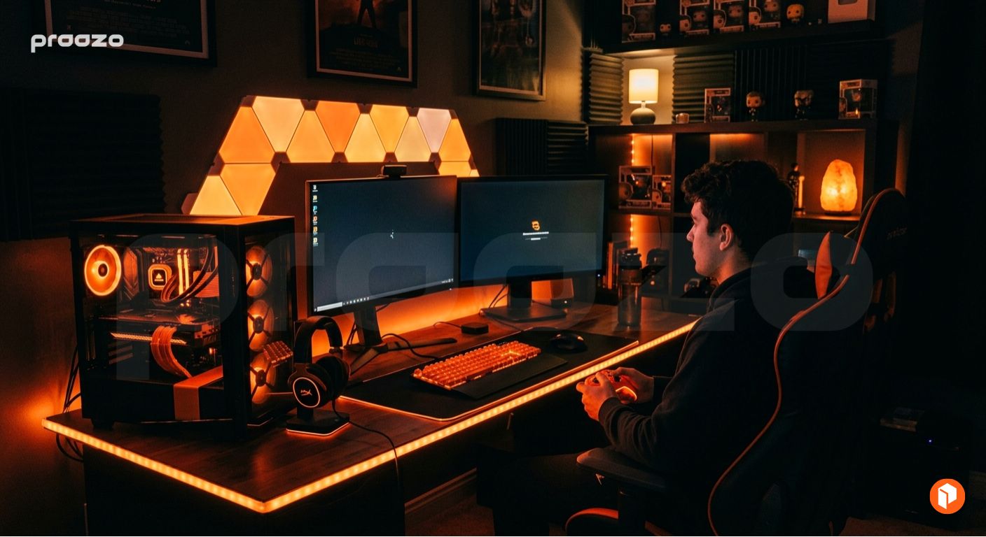 Cozy home office lighting and kids gaming zone setup ideas - Praazo