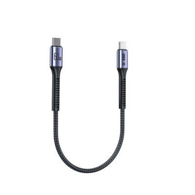 Official GEEOO DC21 60W Type-C to Type-C fast charging short data cable with reinforced joints.