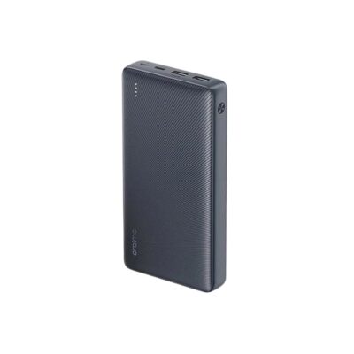 Black Oraimo PowerFlow B11 10000mAh ultra slim power bank with dual USB and Type-C ports.