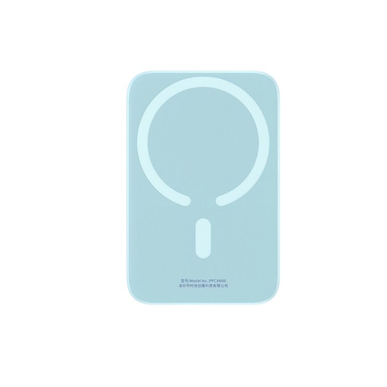 Premium Baseus 6000mAh magnetic power bank highlighting the ultra-slim profile texture, inductive phone alignment grid, and standalone Type-C input-output port.