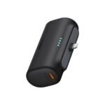 Official Baseus 5000mAh 20W power bank showcasing the ultra-compact pocket-sized chassis design and integrated high-speed charging connector interface.