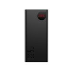 Premium Baseus Adaman 10000mAh power bank showcasing the durable aluminum alloy metal body, red LED digital display, and multi-port interface.