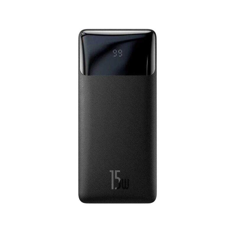 Premium Baseus Bipow Digital Display 10000mAh 15W fast charging power bank with real-time smart percentage monitor.