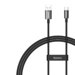 Premium Baseus Superior Series SuperVOOC 65W USB to Type-C fast charging data cable with flexible reinforced joint jackets.