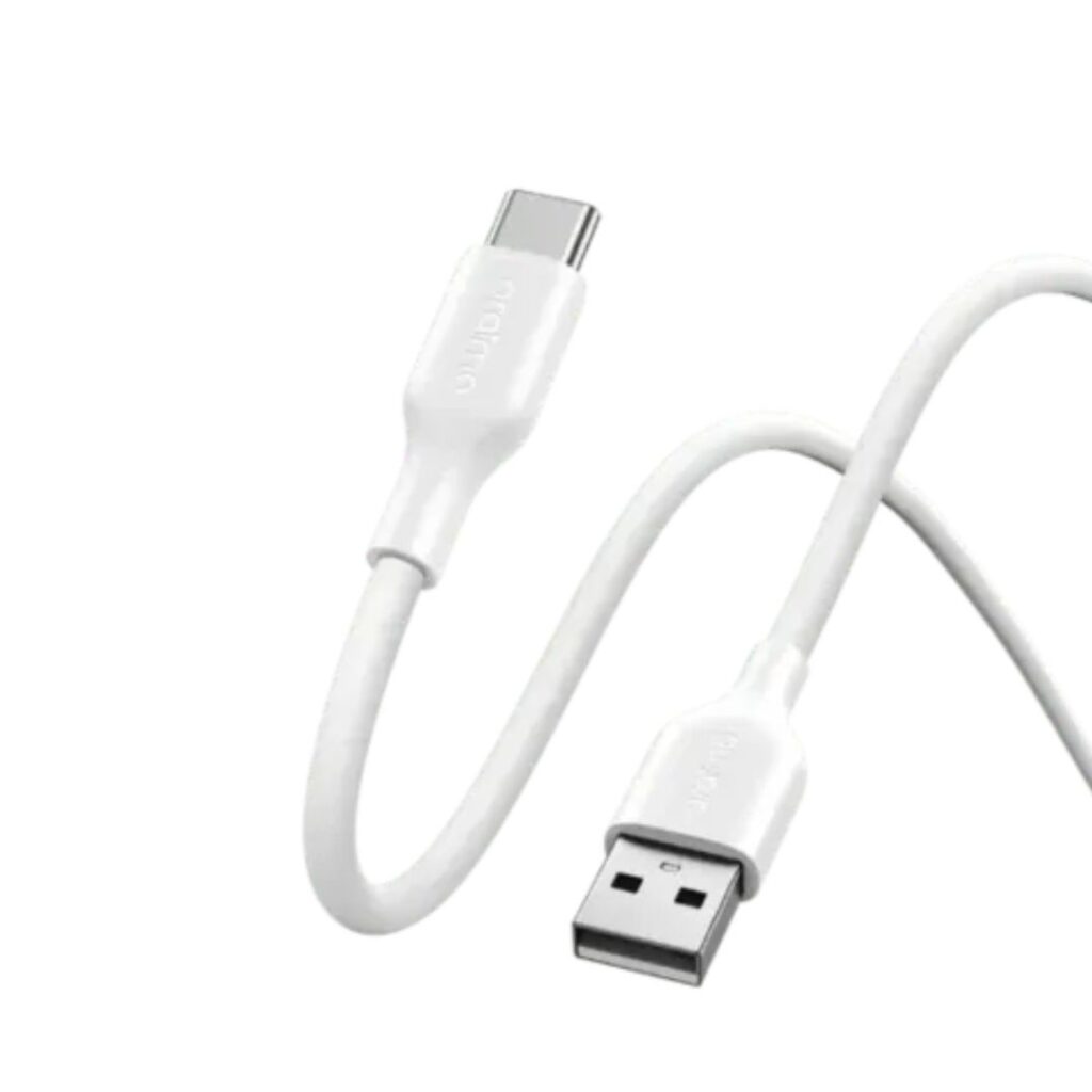 Premium Oraimo OCD-114C 1-meter 3A Type-C fast charging USB data cable with reinforced strain relief joints.