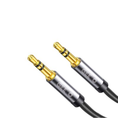 Official GEEOO AUX35 2-meter 3.5mm universal high-definition auxiliary audio line cable with gold-plated connectors.