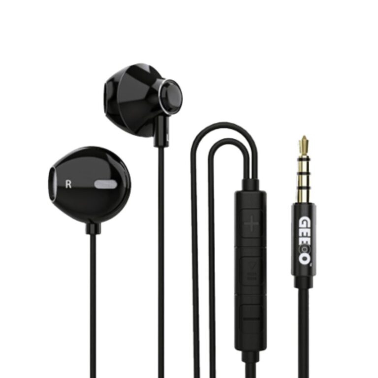 Official GEEOO X12 Powerful Sound Experience wired earphone with dynamic acoustic sound chamber.