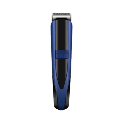 Blue HTC AT-1105 rechargeable cordless beard trimmer and hair clipper for men with sharp stainless steel blades