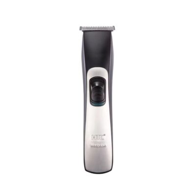Dark grey HTC AT-129C washable rechargeable cordless beard trimmer and hair clipper for men with a zero-cutting stainless steel T-blade