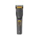 Red and black HTC AT-509 rechargeable cordless men's beard trimmer and hair clipper with high-precision stainless steel blades