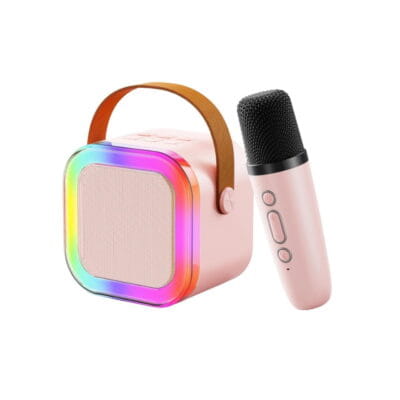 K12 portable bluetooth speaker with wireless karaoke microphone for home party