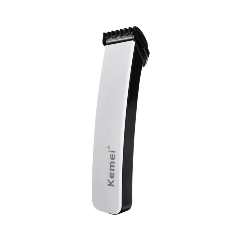 Black Kemei KM-3590 5-in-1 electric grooming kit and rechargeable cordless trimmer for men with 5 interchangeable stainless steel cutting heads