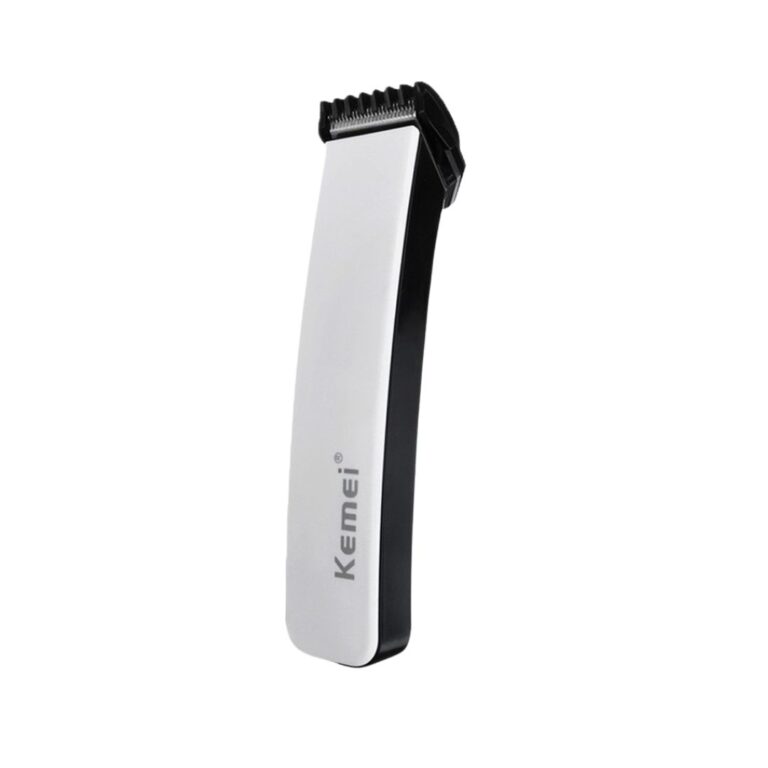 Black Kemei KM-3590 5-in-1 electric grooming kit and rechargeable cordless trimmer for men with 5 interchangeable stainless steel cutting heads