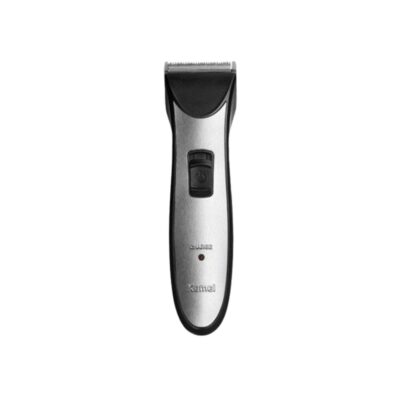 Sleek silver Kemei KM-3909 professional hair clipper and rechargeable cordless trimmer for men with an ergonomic handle and stainless steel blades