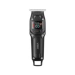 Black VGR V-964 professional rechargeable electric hair clipper and beard trimmer for men with self-sharpening carbon stainless steel blades and a smart LED digital display