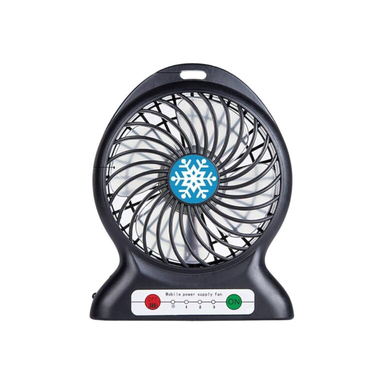 Praazo 2-in-1 USB handheld and mini desktop rechargeable fan with removable dock base in Bangladesh.