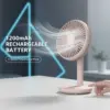 4-Speed Silent Mini Table Fan with 1200mAh Rechargeable Battery - Image 2