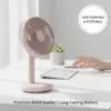 4-Speed Silent Mini Table Fan with 1200mAh Rechargeable Battery - Image 4