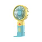 Praazo handheld mini rechargeable fan with built-in mobile phone holder for hands-free streaming in Bangladesh.