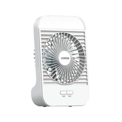 Praazo rechargeable mini table fan with LED night light for bedroom study tables in Bangladesh.