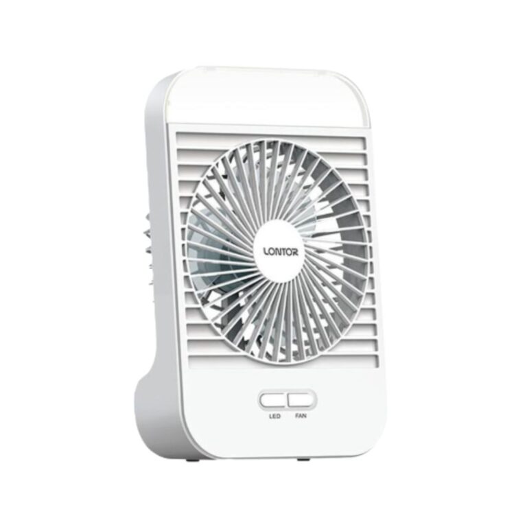 Praazo rechargeable mini table fan with LED night light for bedroom study tables in Bangladesh.