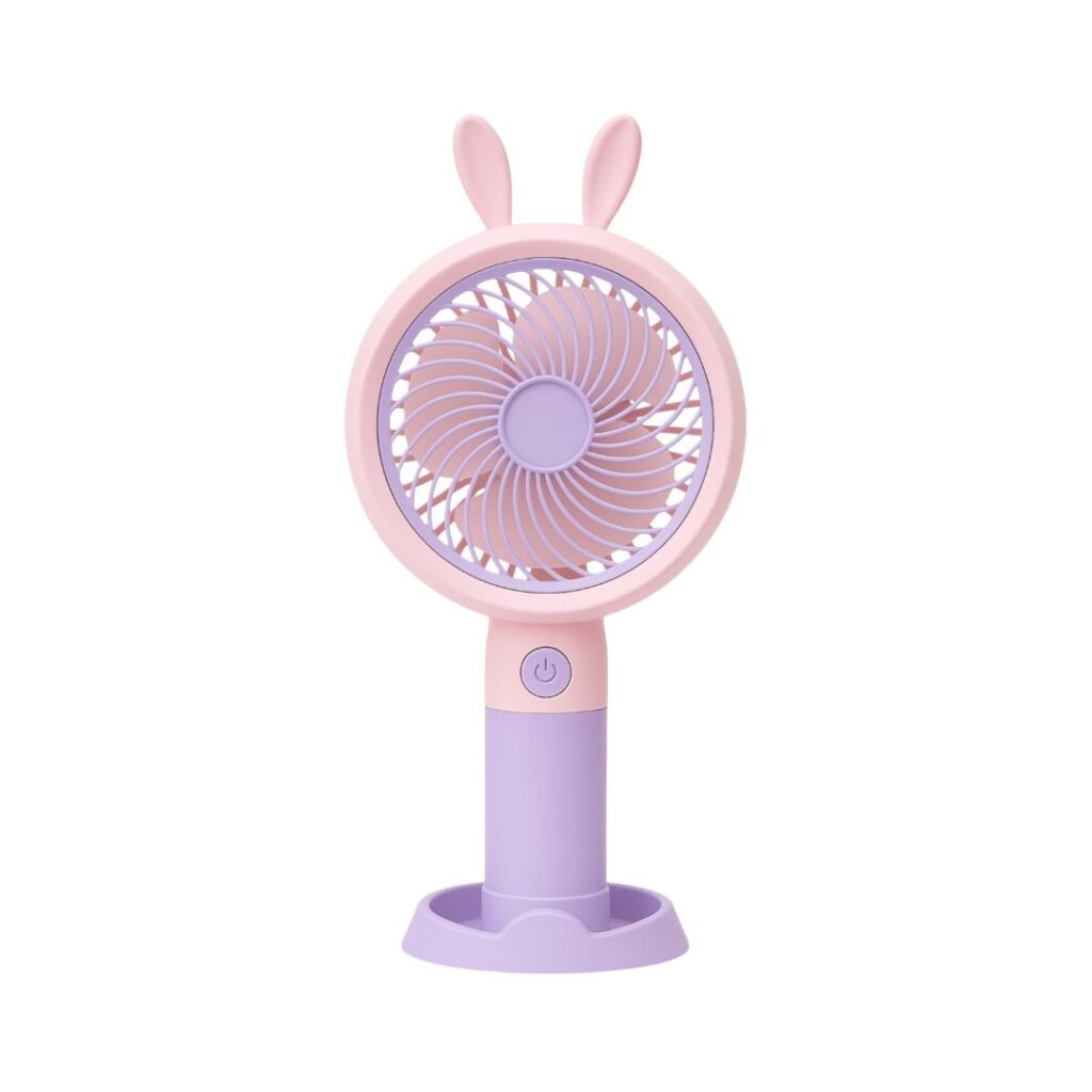 Praazo YM88154 portable mini turbo fan with built-in phone stand for hands-free video streaming in BD.